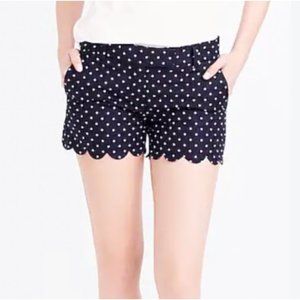 J.Crew Scalloped Polka Dot Navy Shorts